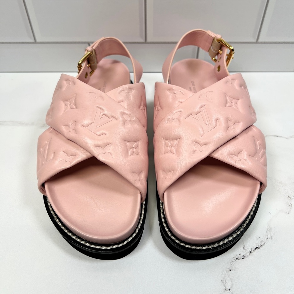 LV Louis Vuitton Leather Paseo Strap Comfort Mules Mule Sandals Sandal - Picture 2 of 8